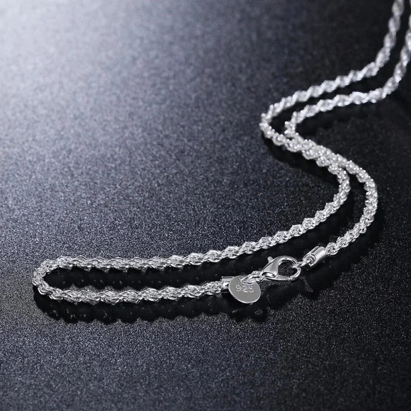925 Sterling Silver Chain Link Necklace 22\